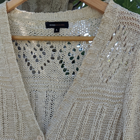 Ivory BCBGMaxAzria Long Cardigan - Picture 1 of 4